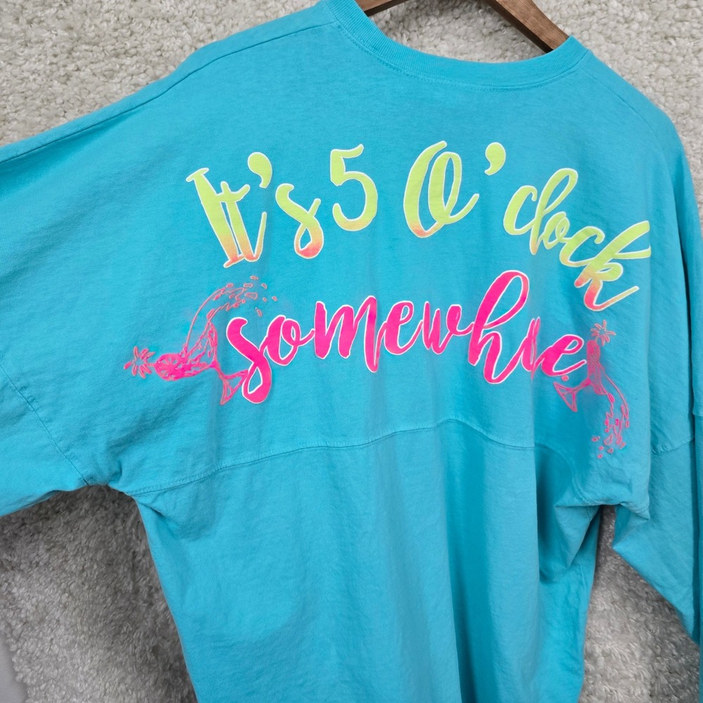 Spirit Jersey Margaritaville Women‎ Medium Blue It's 5 O'clock Somewhere Graphic - Picture 5 of 11